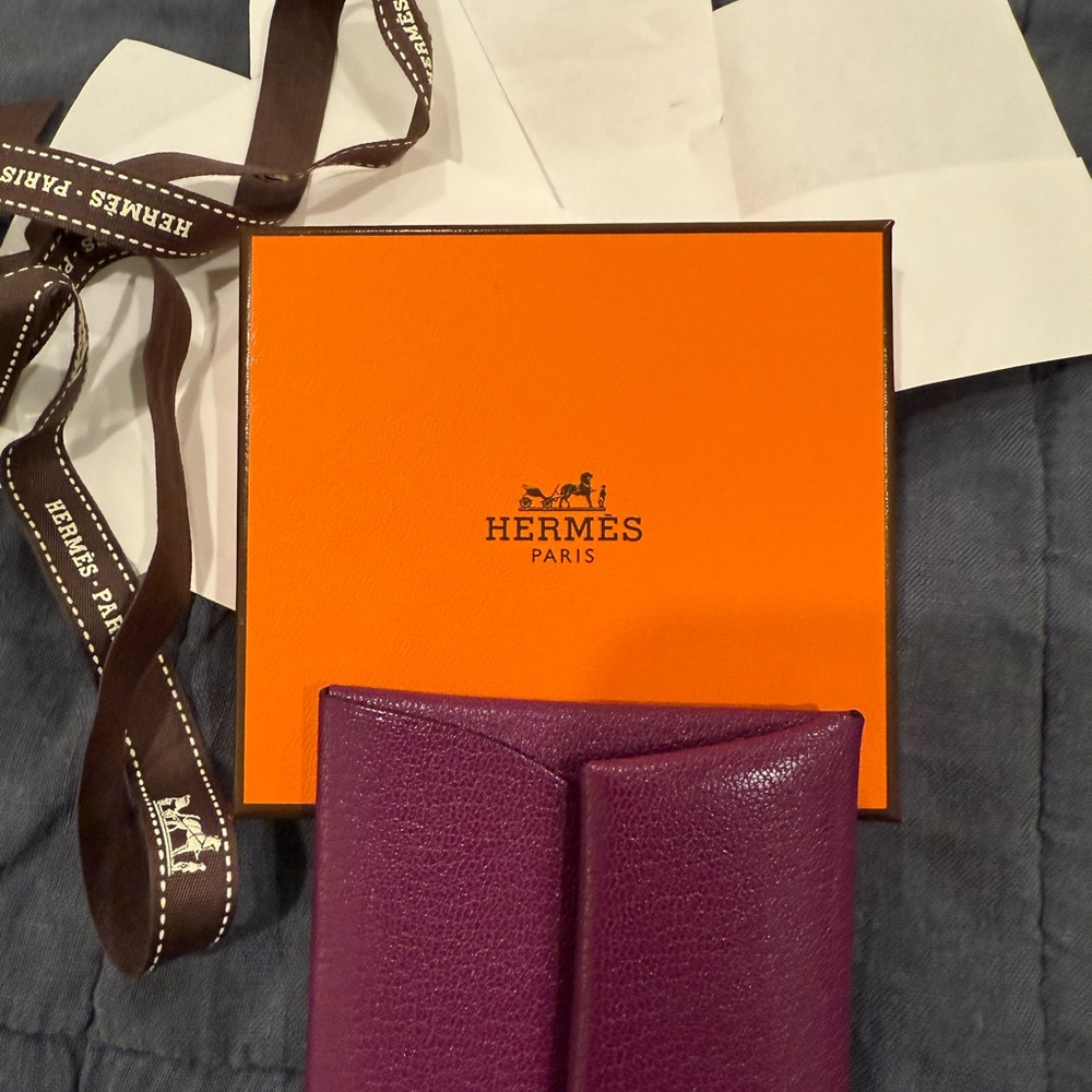Authentic Hermes Bastia Change Purse in Anemone